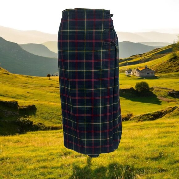 Red and Green Maxi Pencil Skirt with Wrap Style - Picture 11 of 11